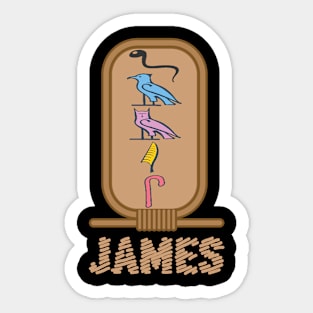 JAMES-American names in hieroglyphic letters-James, name in a Pharaonic Khartouch-Hieroglyphic pharaonic names Sticker